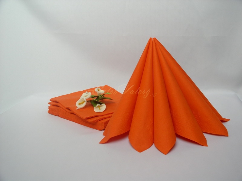 Ubrousek dvouvrstvý 33x33 cm - oranžová