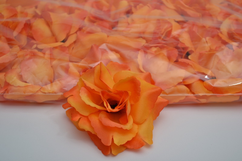 Balení samolepících růží - oranžové