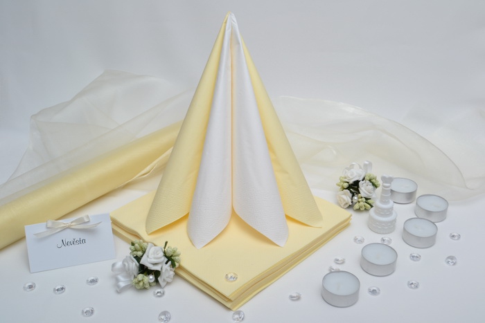 Sada DEKOR pro svatební stůl - bílá/krémová