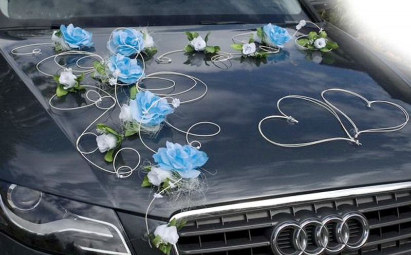 Sada na svatební auto EMILIA - modrá