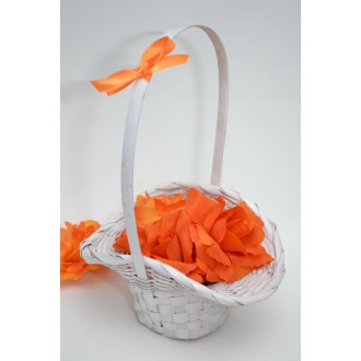 Košíček pro družičky s květy - oranžový