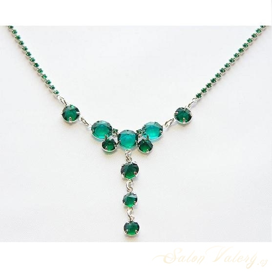 Křišťálový náhrdelník 74011548/s06 - emerald