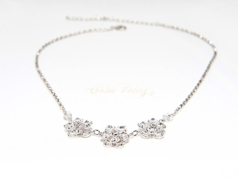 Svatební náhrdelník - dvoupatrová kytička