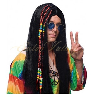 Hippie černá paruka