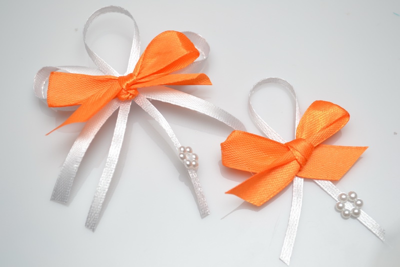 Svatební vývazek mašlička - oranžová