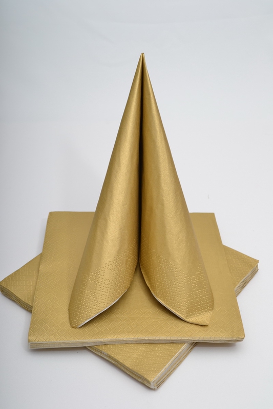 Ubrousky 40 x 40 cm (20ks) s leskem - zlaté