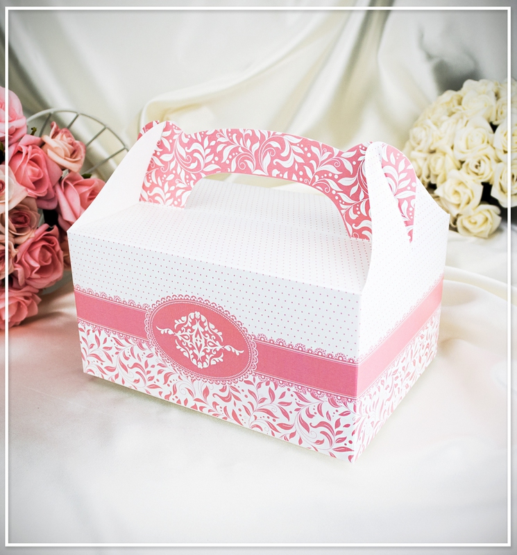 Svatební krabička na výslužku - růžová