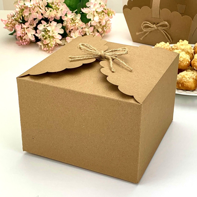 Svatební krabička na výslužku (5ks) - juta provázek