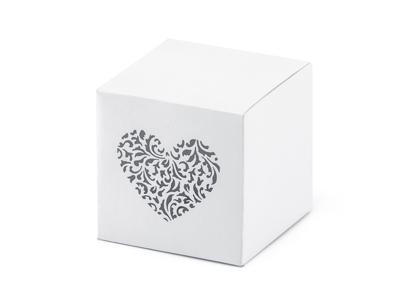 Krabička na mandličky s ornamentovým srdcem 10 ks