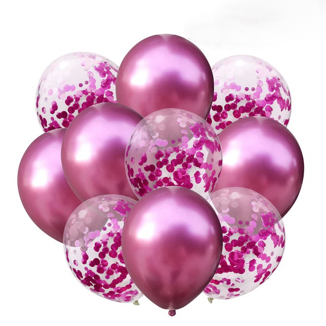 Set balónků s konfetami - růžové