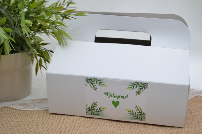 Krabička na cukroví - zelené listy