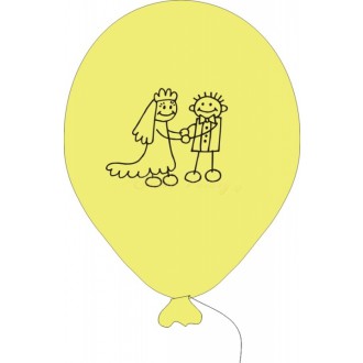 Svatební balónek PANÁČCI 5 ks - krémový