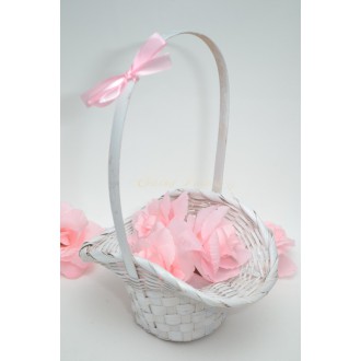 Košíček pro družičky s květy - růžový