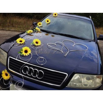Sada na svatební auto pedig-slunečnice