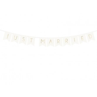 Banner Just Married - bílá/zlatá