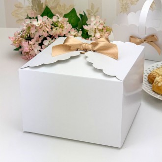 Svatební krabička na výslužku (5ks) - zlatá stuha