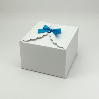 Svatební krabička na výslužku (5ks) - tyrkysová stuha