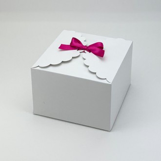 Svatební krabička na výslužku (5ks) - fuchsiova stuha