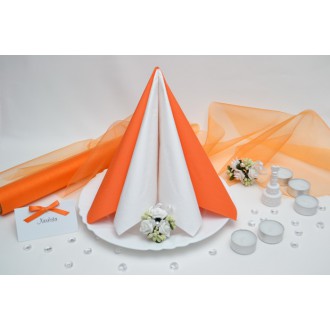 Sada DEKOR pro svatební stůl - bílá/oranžová