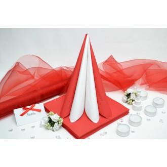 Sada DEKOR pro svatební stůl - bílá/červená