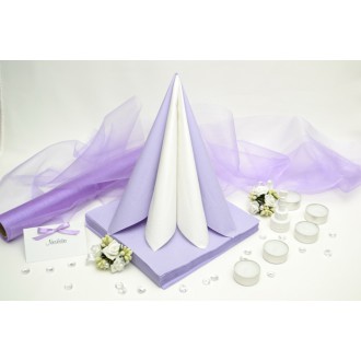 Sada DEKOR pro svatební stůl - bílá/lila