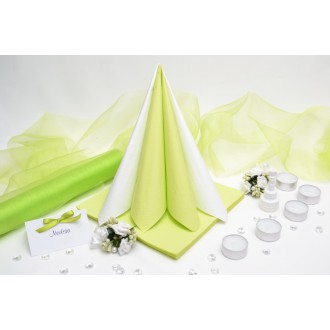 Sada DEKOR pro svatební stůl - bílá/světle zelená