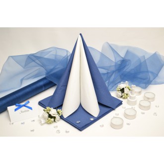 Sada DEKOR pro svatební stůl - modro/bílá