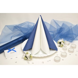 Sada DEKOR pro svatební stůl - modro/bílá