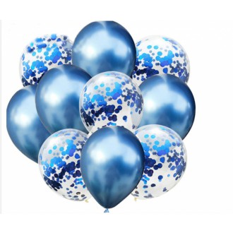 Set balónků s konfetami- modré