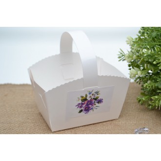 Košíček na koláčky(5ks) - fialové květy