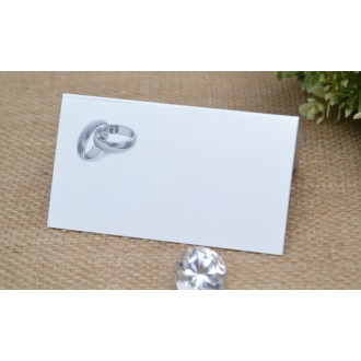 Svatební jmenovka - stříbrné prsteny