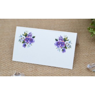 SVatební jmenovka - fialové květy 