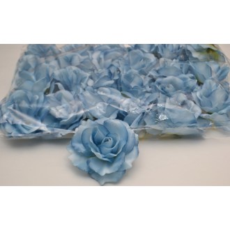 Organzová šerpa s květy - modrá