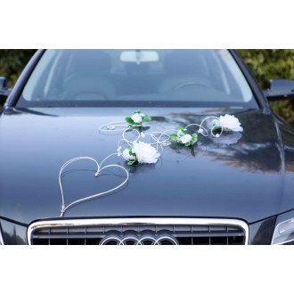 Dekorace na svatební auto LILIANA - bílá