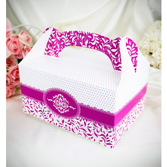 Svatební krabička na výslužku - fuchsiová